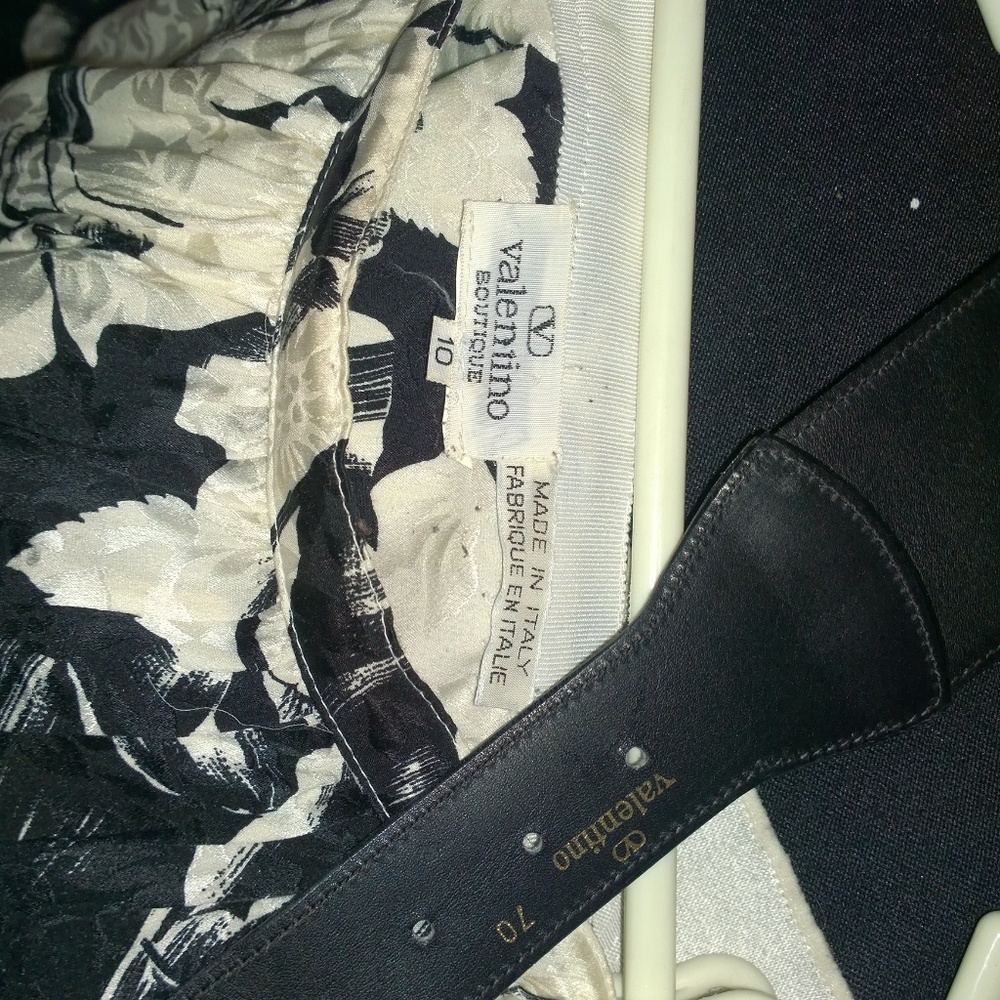 Valentino Black and White layered skirt and Belt